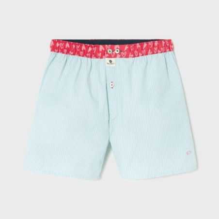 Caleçon "HENRI" rayures bleues - 100% Coton bio - GOTS