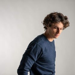 Sweatshirt 100% coton bio (400gr/m2) BILLYBELT, gris chiné