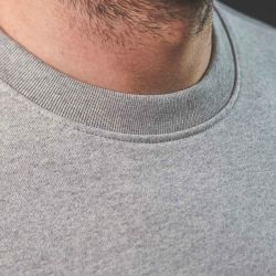 Sweatshirt 100% coton bio (400gr/m2) BILLYBELT, gris chiné