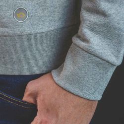 Sweatshirt 100% coton bio (400gr/m2) BILLYBELT, gris chiné