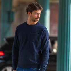 Sweatshirt 100% coton bio (400gr/m2) BILLYBELT, gris chiné