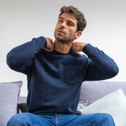 Sweatshirt 100% coton bio (400gr/m2) BILLYBELT, gris chiné