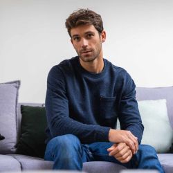 Sweatshirt 100% coton bio (400gr/m2) BILLYBELT, gris chiné