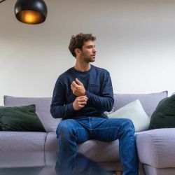 Sweatshirt 100% coton bio (400gr/m2) BILLYBELT, gris chiné