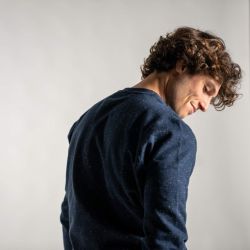 Sweatshirt 100% coton bio (400gr/m2) BILLYBELT, gris chiné