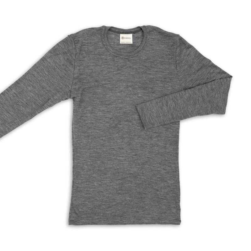 Tricot à manches longues pour homme, mélange gris, GOTS et KBT