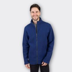 Veste cintrée homme, 100% de laine bio, bleu, GOTS et KBT 