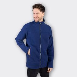 Veste cintrée homme, 100% de laine bio, bleu, GOTS et KBT 