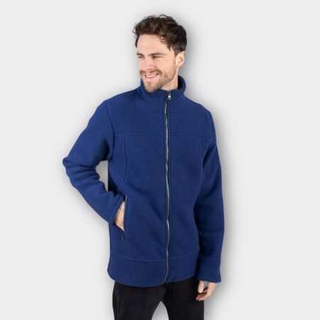 Veste cintrée homme, 100% de laine bio, bleu, GOTS et KBT 