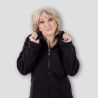 Veste polaire pour femme, 100% laine bio, noir, GOTS et KBT