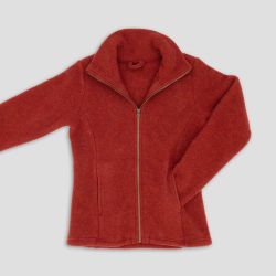 Veste polaire pour femme, 100% laine bio, noir, GOTS et KBT