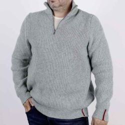 Pull col troyer homme - Laine vierge bio et soie (upcyclé)