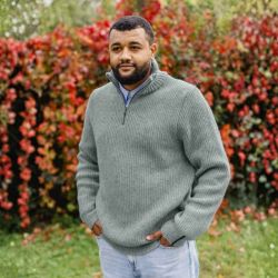 Pull col troyer homme - Laine vierge bio et soie (upcyclé)