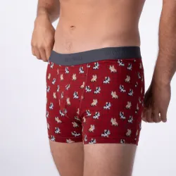 Boxer "MARCEL" motif ours brun - 95% Coton bio - GOTS