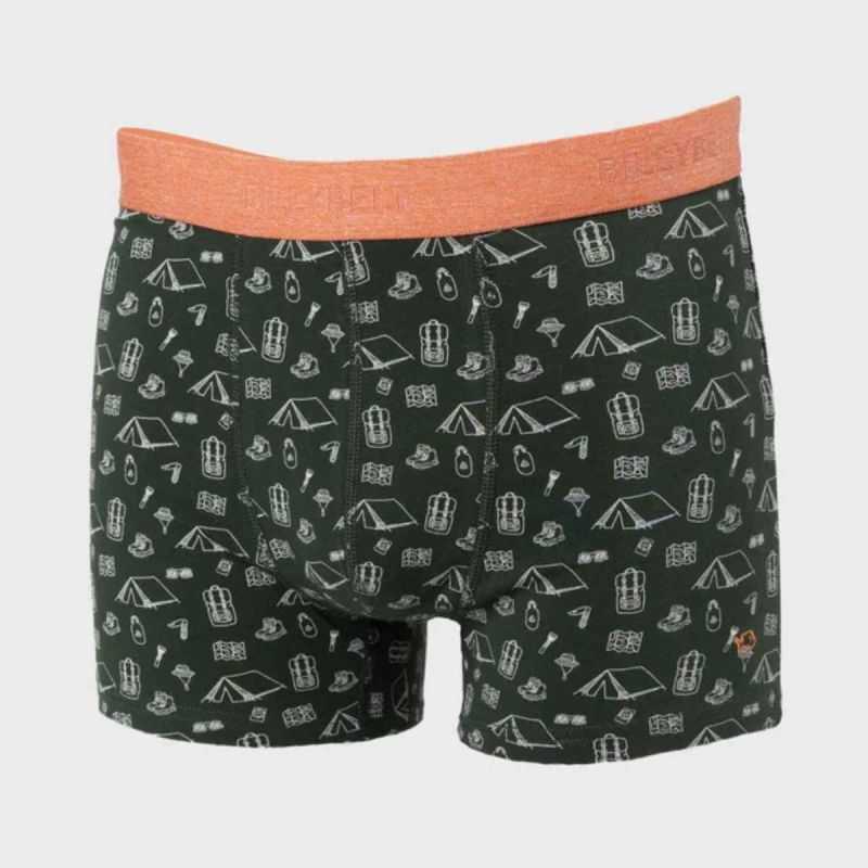 Boxer "ADVENTURER" motif camping - 95% Coton bio - GOTS