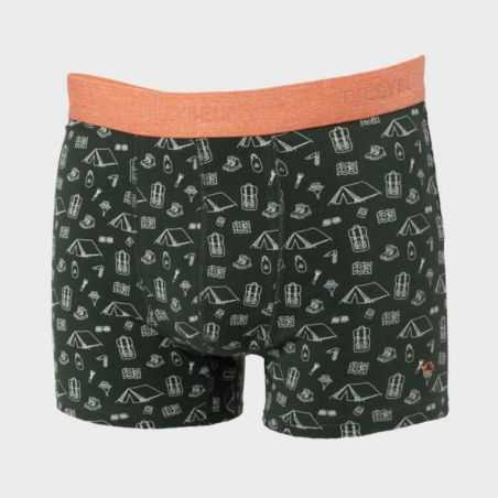 Boxer "ADVENTURER" motif camping - 95% Coton bio - GOTS