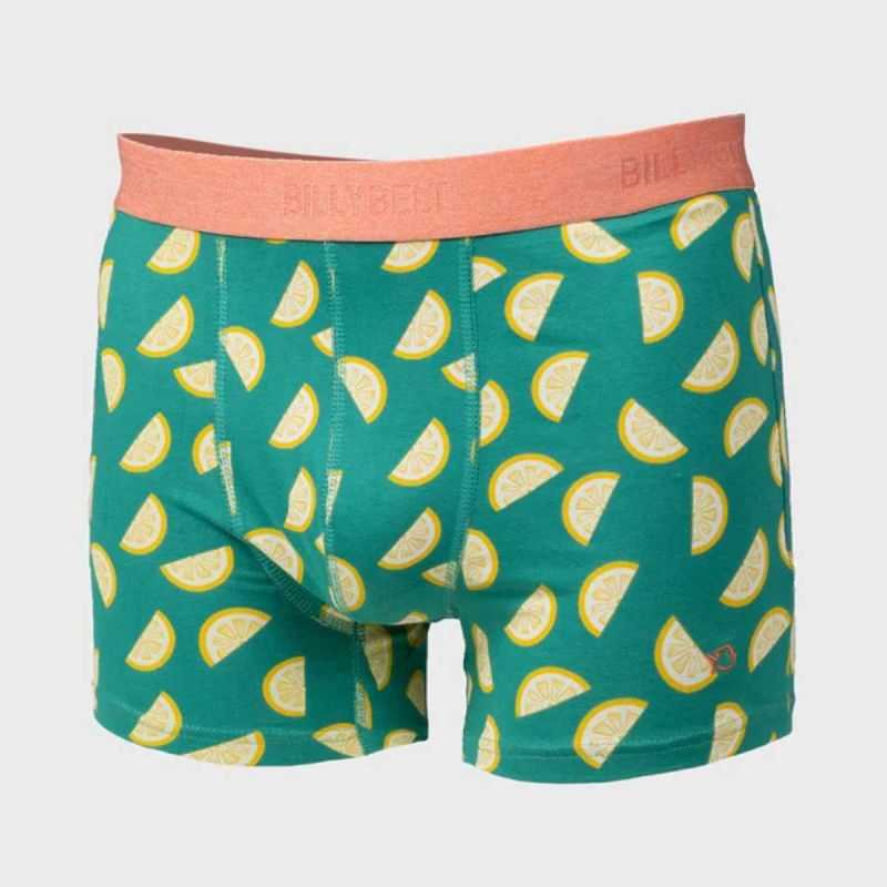 Boxer "CITRUS" motif citron - 95% Coton bio - GOTS