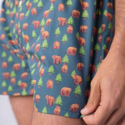 Caleçon "BROWN BEAR" motif ours brun - 100% Coton biologique - GOTS