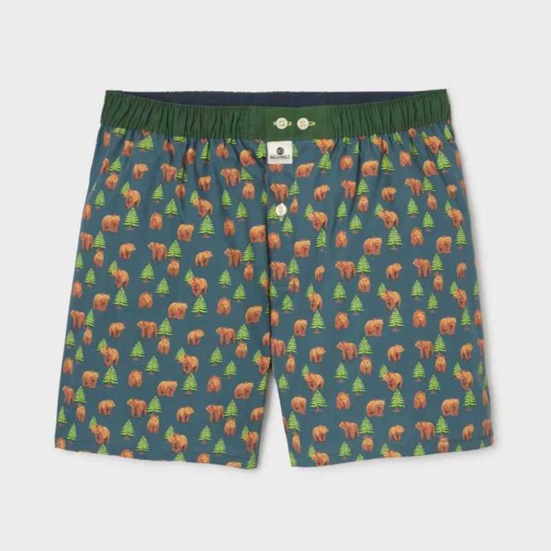 Caleçon "BROWN BEAR" motif ours brun - 100% Coton biologique - GOTS