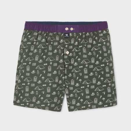 Caleçon "CAMPER" motif camping - 100% Coton biologique - GOTS