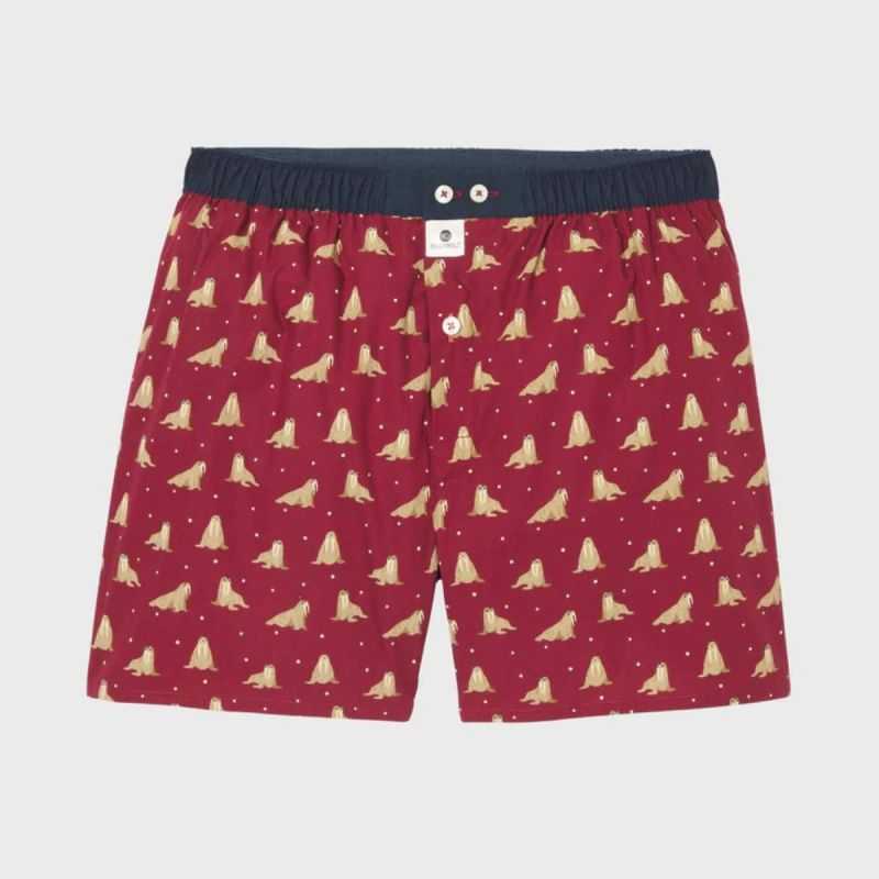 Caleçon "WALRUS" motif morse - 100% Coton biologique - GOTS