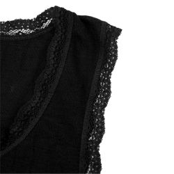 Débardeur avec dentelle - 70% Laine vierge bio & 30% Soie