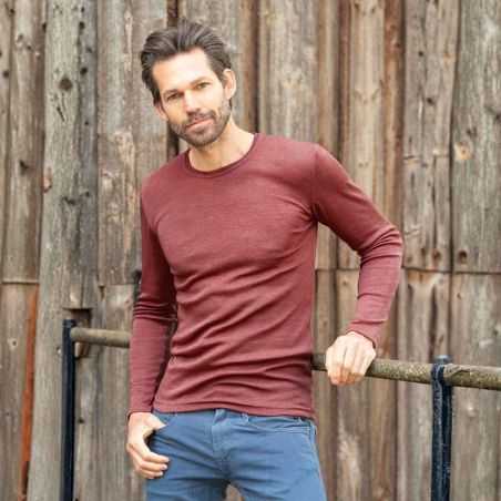 Tricot de peau manches longues - 70% Laine vierge bio et 30% Soie - GOTS