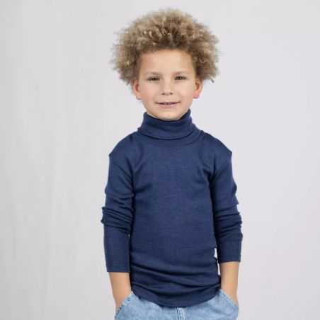 Sous-pull enfant col roulé - 70% Laine vierge bio & 30% Soie - GOTS