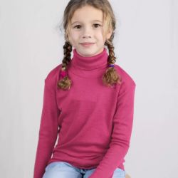Sous-pull enfant col roulé - 70% Laine vierge bio & 30% Soie - GOTS