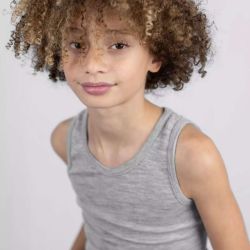 Débardeur pour enfant, gris clair, GOTS et KBT