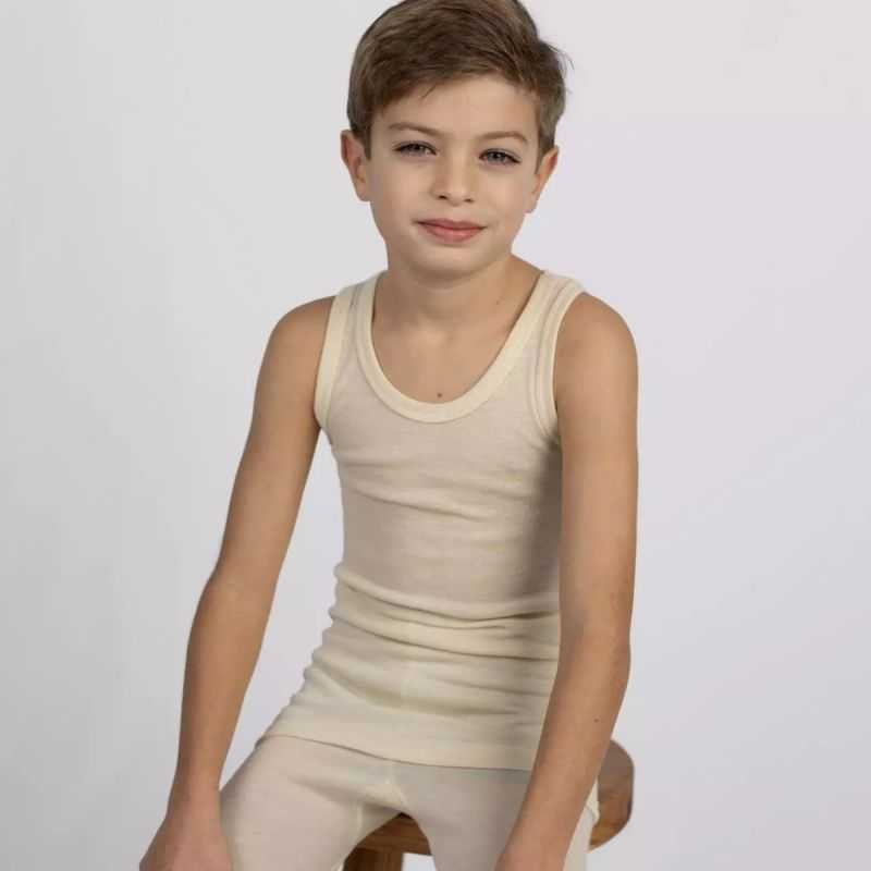 Débardeur pour enfant, gris clair, GOTS et KBT