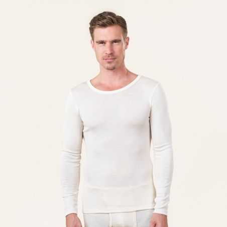 Maillot de corps "HARVEY" à manches longues, laine bio et soie