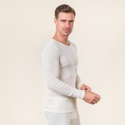 Maillot de corps "HARVEY" à manches longues, laine bio et soie