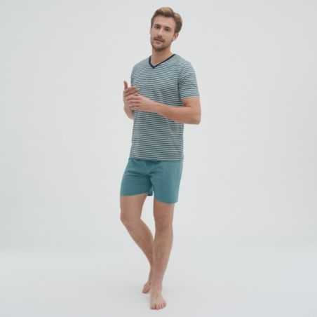 Pyjama court pour homme, coton bio