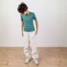 Tricot de peau pour enfant, laine et soie, bleu, GOTS