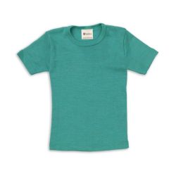Tricot de peau pour enfant, laine et soie, bleu, GOTS