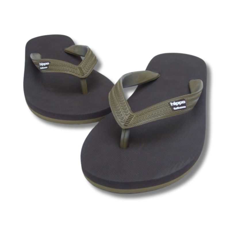 Tongs Hippobloo homme couleurs marron et kaki