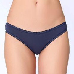 Culotte "CHLOE" coupe classique avec dentelle - 95% coton bio - GOTS