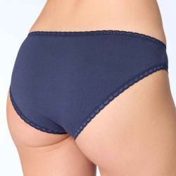 Culotte "CHLOE" coupe classique avec dentelle - 95% coton bio - GOTS