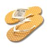 Tongs en latex végétal, caoutchouc naturel, orange pois blancs