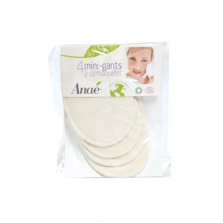 4 mini-gants à démaquiller lavables