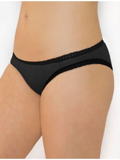 Ligne "CHLOE" slip coton bio, anthracite chiné