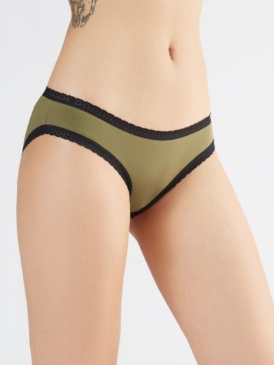 Ligne "CHLOE" slip coton bio, Kaki