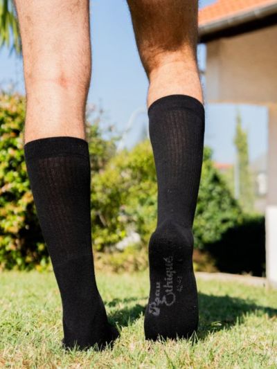 Chaussettes "Bouclette" en 98 % de coton bio, noir