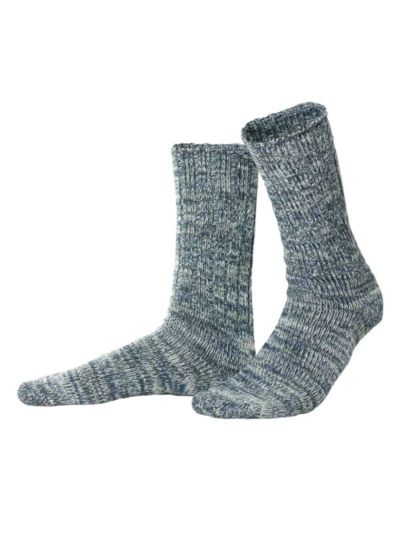 Chaussettes "LOVIS" 97% de coton bio, mixte, mélange gris bleu GOTS et FWF