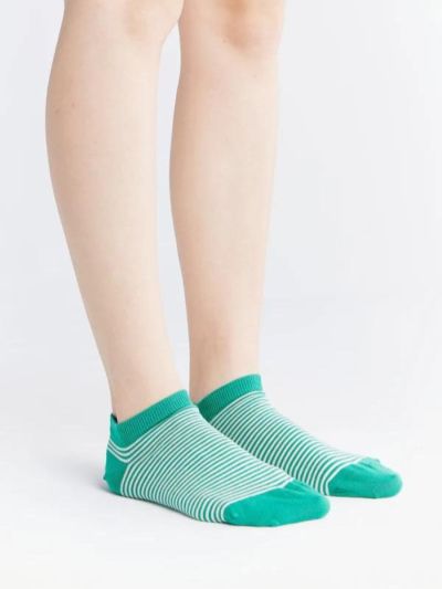 Chaussettes coton bio, "courtes "vert/naturel Albero Natur