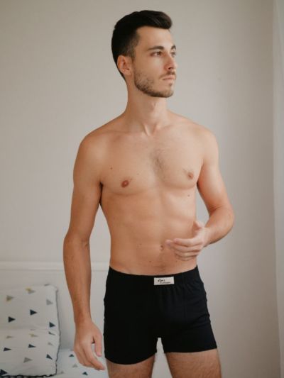 Boxer en coton bio, noir, homme
