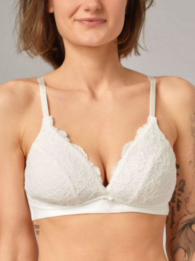 Soutien-gorge "DENTELLE" en 92% de coton bio, champagne, Fairtrade, GOTS