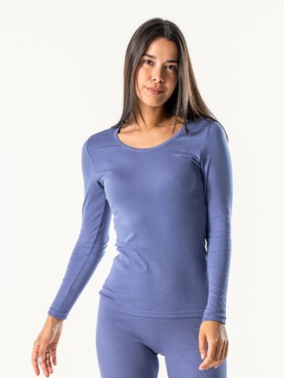 T-shirt manches longues "JOHANNA", violet, coton bio, GOTS