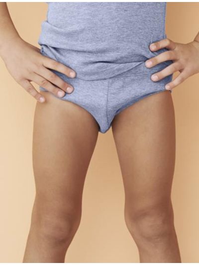 Slip 100% coton bio pour garçon, bleu chiné, GOTS